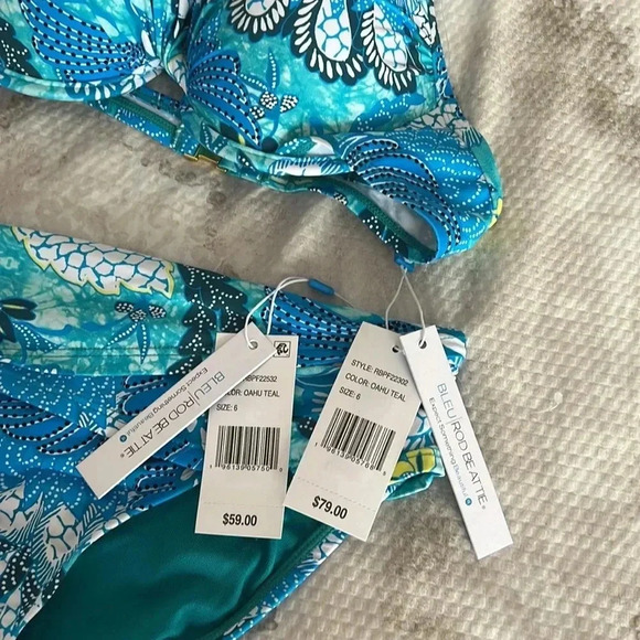 Bleu Rod Beattie Paradise Found Underwire Molded Bikini Top and Bottom Size 6 - Picture 12 of 12